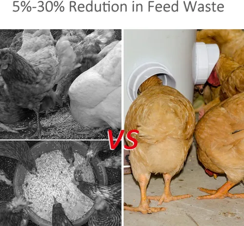 Vista 3 de Kits de alimentación por gravedad a prueba de lluvia para comederos de pollo DIY, con 8 puertos, para cubos, contenedores, comederos y más