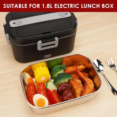 Vista 3 de Linkidea Lonchera eléctrica de acero inoxidable 304, bandeja reutilizable extraíble de 8.7 pulgadas, compatible con DUPASU 1.8L, reemplazo