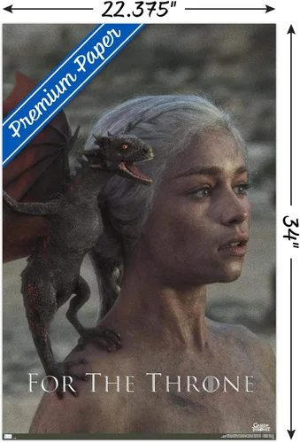 Vista 4 de Trends International Juego de tronos - Póster de pared Daenerys Targaryen, 14.725 x 22.375 pulgadas, versión enmarcada de madera de granero Versión
