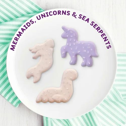 Vista 4 de Mother's Sparkling Mythical Creatures - Paquete de galletas de mantequilla de vainilla esmerilada con chispas plateadas, 1 onza (paquete de 12)