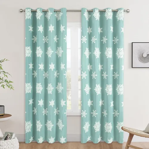 Vista 15 de VOGOL - Cortinas con ojales bordadas con patrón floral elegante de lino sintético, 2 paneles, 60% opacas con aislamiento térmico, cortinas pesadas