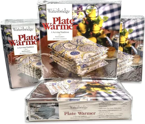 Vista 6 de Waterbridge Calentador eléctrico de platos - Calienta hasta 15 platos grandes - Azul nocturno The Basic