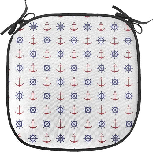 Vista 132 de Ambesonne Grunge Chair Seating Cushion, Retro Striped Background Pineapple Vintage Hippie Graphic, Anti-Slip Seat Padding for Kitchen & Patio