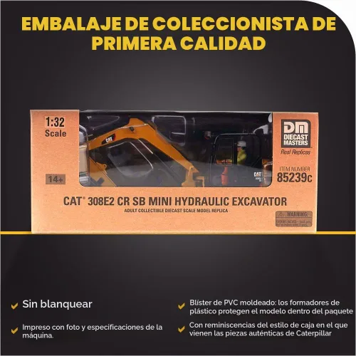 Vista 6 de Mini excavadora hidráulica Caterpillar 308E2 CR SB - Serie High Line de Diecast Masters - 85239