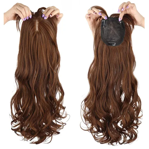 Vista 6 de 19.7 in de largo, sin costuras, con clip de aspecto natural, extensión de flecos laterales, para mujer, con cabello delgado, ondulado, color negro