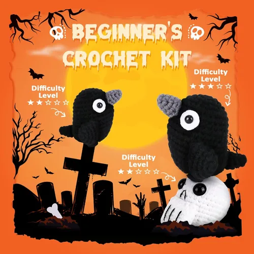 Vista 12 de Crochet Kit for Beginners, Beginner Crochet Kit for Adults with Step-by-Step Video Tutorials, DIY Crochet Animal Kits Kids Knitting Supplies