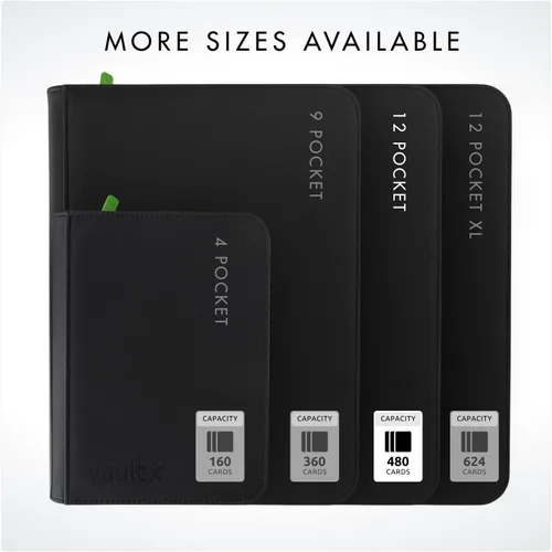 Vista 7 de Vault X Carpeta de álbum de 12 bolsillos con cremallera para cartas coleccionables, 480 tarjetas, material Premium Exo-Tec, 20 páginas de carga