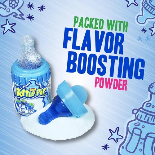 Vista 2 de Baby Bottle Pop - Piruletas con polvo de inmersión en sabores surtidos, 18 piezas, 1.1 onzas