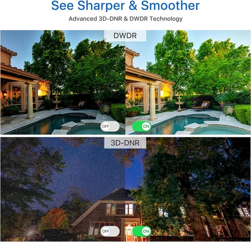 Vista 9 de ZOSI 8 Pack 1080P Security Cameras 2MP Waterproof Outdoor Indoor 80ft Day Night CCTV Bullet Dome Surveillance Cameras Compatible with