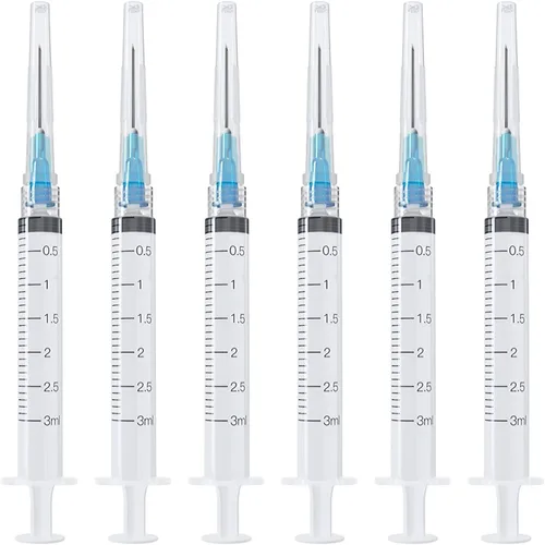 Vista 8 de Jeringa desechable de 2 ml con aguja, envuelta individualmente (23 Ga 25 mm/1.0 pulgada, paquete de 20)