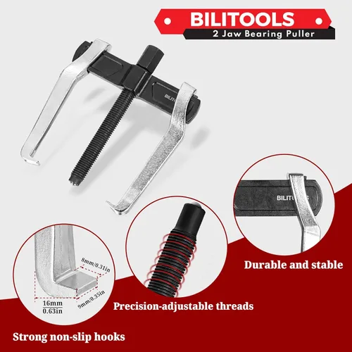 Vista 7 de BILITOOLS Extractor de engranajes de 3", de 2 mordazas, interno y externo para la extracción de poleas, volantes, rodamientos y brazos