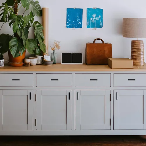 Vista 4 de Ravinte Paquete de 5 manijas de cajón con centros de agujero de 3 pulgadas, manijas de gabinete negro mate, manijas de cajón sólido, accesorios