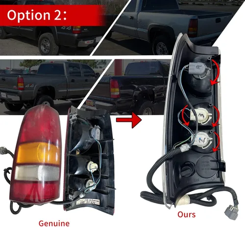 Vista 4 de Conjunto de luces traseras compatibles con Chevy Silverado 1500 2500 3500 1999-2006 GMC Sierra 1500 2500 3500 Lámparas de freno traseras Chevrolet