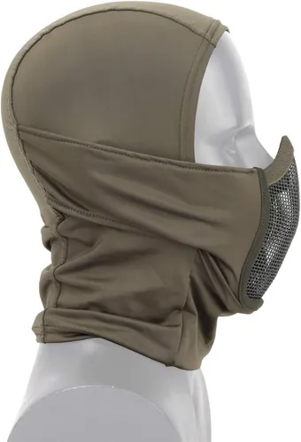 Vista 3 de Máscara táctica completa pasamontañas gorra motocicleta ejército airsoft paintball casco malla metálica caza máscara protectora