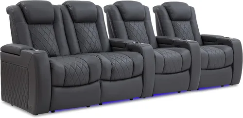 Vista 17 de Valencia Tuscany - Asiento de cine en casa, sillón reclinable eléctrico de piel de napa con espuma viscoelástica de gel frío, carga USB-C/USB-A