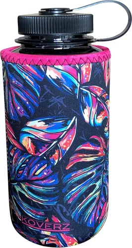 Vista 99 de Funda de neopreno para botella de agua Koverz, funda de neopreno, se ajusta a botellas de agua de 24-30 oz, lavable y reutilizable, tamaño grande