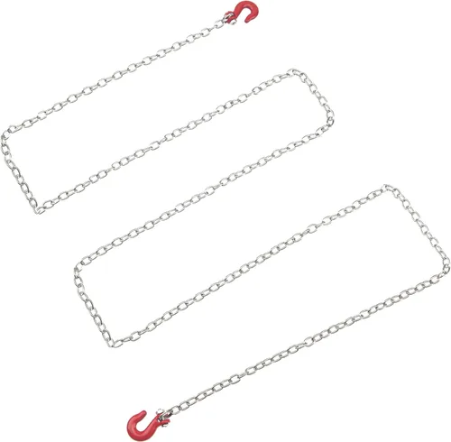 Vista 5 de Gancho de remolque de metal RC 1/10 con cadena de remolque con grilletes de hebilla, accesorios de decoración RC compatibles con Axial SCX10 Traxxas
