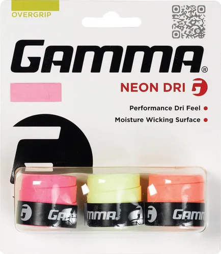 GAMMA Sports Neon Tac, Neon Dri, Neon Safari Tennis Over Grip, Alto Rendimiento, Bádminton, Pickleball, Raqueta Sports OG, Superficie que absorbe la