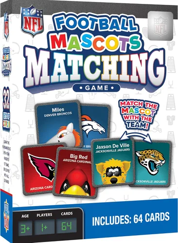 MasterPieces Juegos Deportivos - Juego de Emparejamiento de Mascotas de Equipos de la NFL - Juego para Niños y Familia - Ríe y Aprende