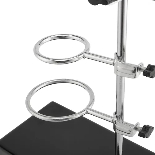 Vista 3 de Juego de 2 soportes de laboratorio de 16 pulgadas, juego de soporte de grado de laboratorio con base revestida, 4 anillos de retorta, 2 abrazaderas