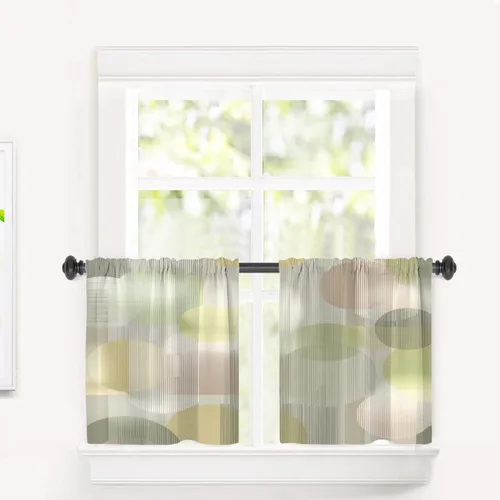 Vista 8 de Maritime Ocean Cafe Curtains,Anchors Nautical Art Blackout Tier Curtain Multilayer Polyester Short Kitchen Drapes 2 Pack 26X24 Inches