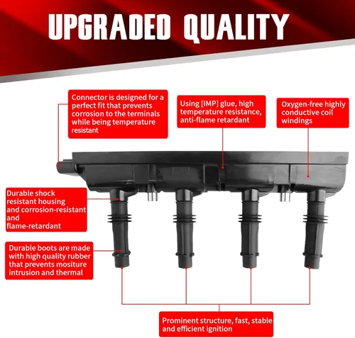 Vista 2 de Paquete de bobinas de encendido C1810 UF669 compatible con Chevrolet Buick Cadillac Cruze Sonic Trax Volt Encore - L4 1.4L