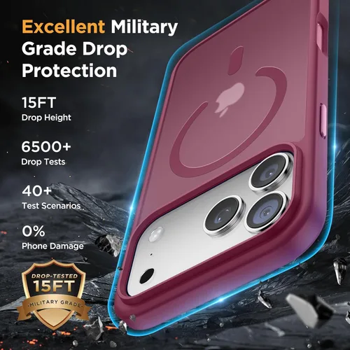 Vista 277 de Miracase - Funda magnética para iPhone 13 de 6.1 pulgadas (compatible con MagSafe) (con 2 protectores de pantalla), protección de grado militar