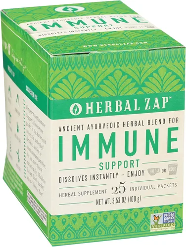 Herbal Zap Suplemento herbario ayurvédico de apoyo inmunológico, 1 caja de 25 paquetes