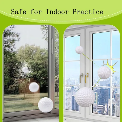 Vista 3 de KOFULL Pelota de práctica de golf, bola de plástico hueca para entrenamiento en interiores, paquete de 50 unidades (blanco y multicolor)