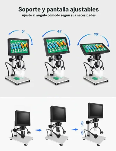 Vista 7 de Leipan 7" microscopio 1200X del LCD Digitaces, microscopio de la moneda