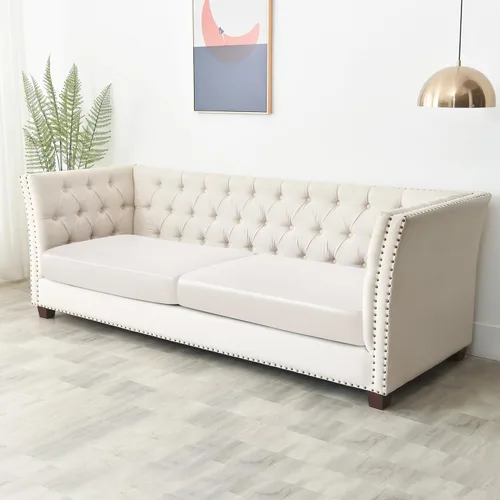 Vista 3 de Yates Home Funda de cojín de piel sintética para sofá, funda elástica resistente al agua, para asiento de caravana, sofá biplaza, protector