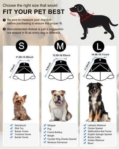 Vista 2 de Collar de cono para perros después de la cirugía, cono suave de recuperación de perros, conos transpirables para perros grandes y medianos pequeños