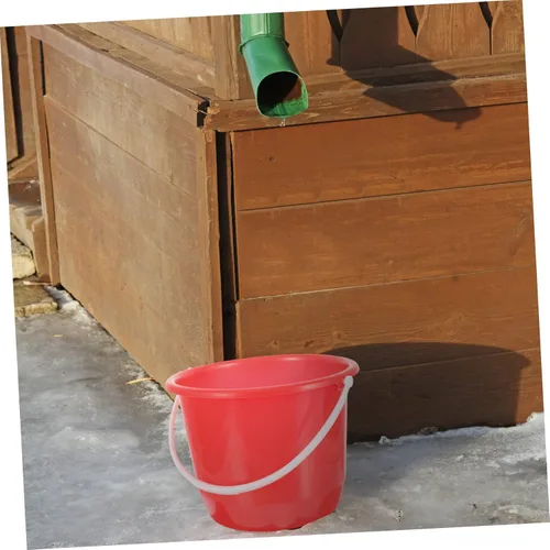 Vista 5 de Cubos de limpieza de contenedores de plástico para uso doméstico Cubo de limpieza de piscina Cubo de agua multiusos rojo para agua Arena de playa