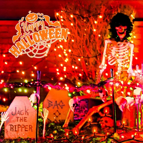 Vista 3 de Twinkle Star Guirnalda de 200 luces LED de 66 pies, luces de decoración de Halloween con 8 modos de iluminación, mini tira de luces enchufables