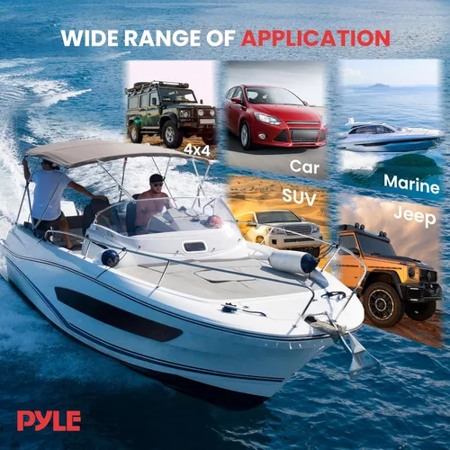 Vista 7 de Pyle Amplificador marino automático de 4 canales, 200 vatios RMS 4 OHM estéreo de rango completo con Bluetooth inalámbrico y potente altavoz Prime