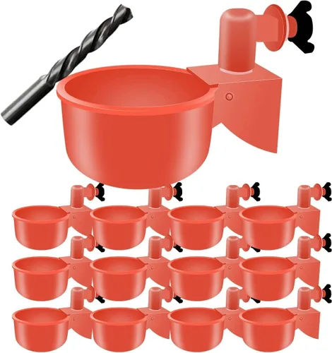 12 bebederos de pollo, tazas de agua de pollo, comedero de pollo, bebedero automático para pollos sin residuos, tazas de riego para aves de corral,