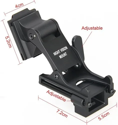 Vista 4 de Rhino Mount adaptador de casco Full Metal NVG Mount para PVS 14 visión nocturna gafas mortaja y estructura de articulación espiga
