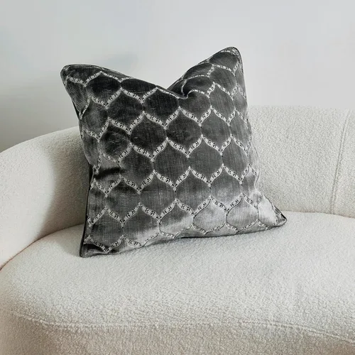 Vista 6 de Fundas de almohada con diseño de terciopelo de corte morisco, elegante y lujosa, fundas de cojín decorativas grandes para sofá, cama, sofá, silla