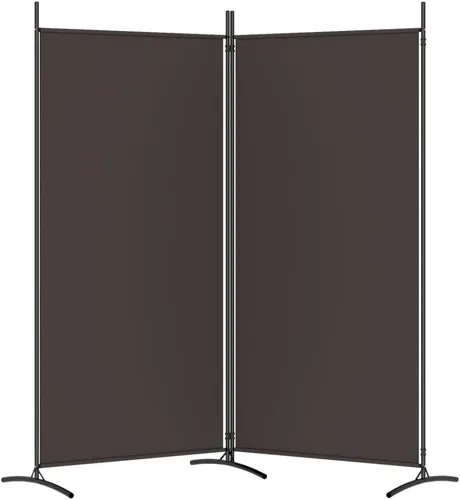 Vista 65 de vidaXL Divisor de habitación de 5 paneles en color blanco, ideal para dormitorio, sala de estar, apartamento de estudio, hecho de material de tela