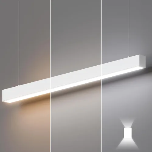 Vista 10 de Luces lineales LED de 4 pies de 50/45/40/35/30 W, luz de arriba y abajo, 3000 K/4000 K/5000 K, iluminación comercial conectable de 4 pies