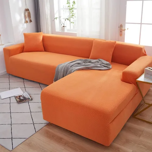 Vista 10 de Aedlcal Fundas para sofá, fundas para sofá modular, 2 piezas, fundas elásticas de jacquard para sofá, funda antideslizante en forma de L para sala