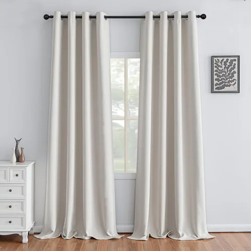 Vista 64 de IGEMAEVE Cortinas opacas de tamaño personalizado para dormitorio, 100 % opacas, 1 panel, aislamiento térmico, cortinas de oscurecimiento