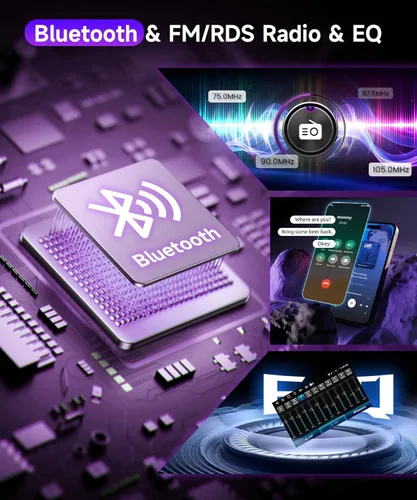 Vista 3 de 4G+64G Rimoody Android 15 Car Stereo Single DIN Wireless CarPlay, 7 pulgadas IPS pantalla táctil radio para coche y Android Auto GPS WiFi Bluetooth