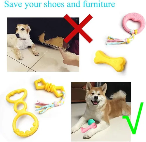 Vista 4 de Juguetes para cachorros para dentición, juguetes masticables para cachorros para la dentición de razas pequeñas, juguetes para masticar perros