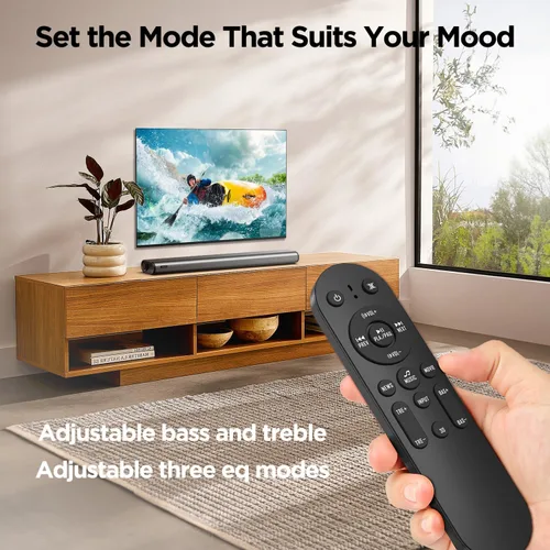 Vista 7 de Hiwill Barra de sonido Dolby de 2.2 canales para Smart TV, 200 W de potencia máxima, 6 controladores - 2 subwoofer/2 tweeter integrado, graves