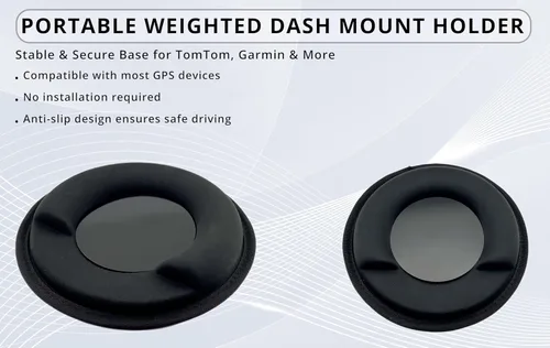 Vista 3 de Soporte para tablero de automóvil Nylon suave, tablero de metal de montaje redondo Base de saco de arena pesada con opción de montaje magnético