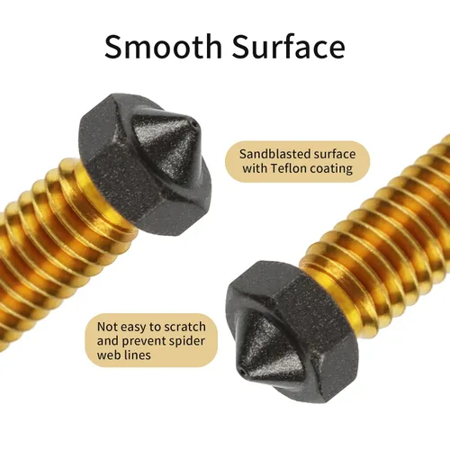 Vista 3 de IdeaFormer-3D 10 boquillas de PTFE Volcán 0.4/0.6/0.8/1.0 Hotend Extrusora PTFE Volcano Boquilla para Artillery Genius, Sidewinder X1, X2