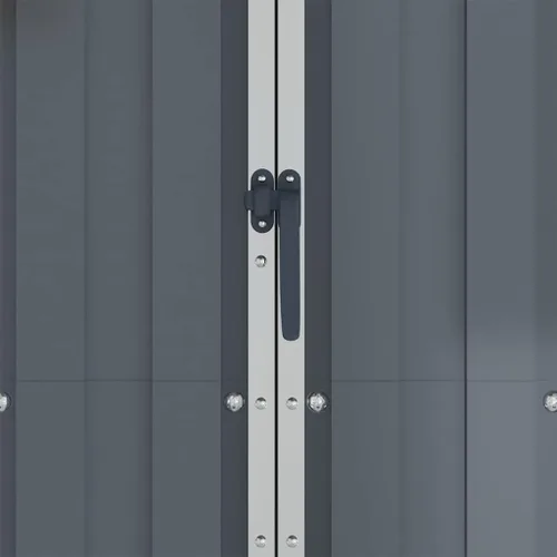 Vista 7 de vidaXL Cobertizo de jardín gris 42.3"x18.1"x72" acero galvanizado