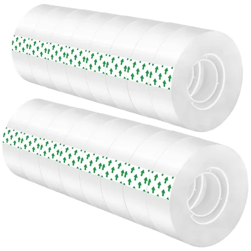 Cinta transparente, 16 rollos de repuesto de cinta transparente para dispensadores, cinta invisible extra larga de 1800 pulgadas, cinta brillante