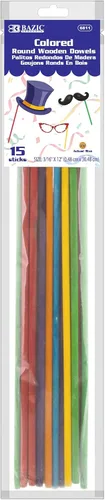 BAZIC - Varillas de madera de 3/16 x 12 pulgadas, barra de madera dura de color redondo, madera sin terminar para manualidades, piruletas, soporte